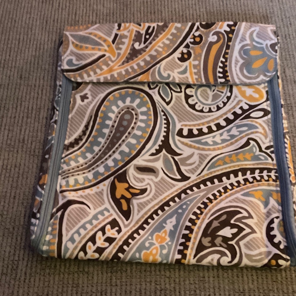 Thirty-One Paisley Print Pouch - Blue, Yellow, Brown